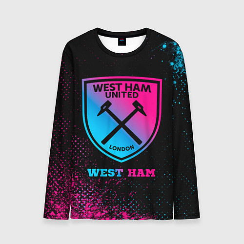 Мужской лонгслив West Ham - neon gradient / 3D-принт – фото 1