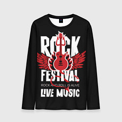 Лонгслив мужской Rock festival - live music, цвет: 3D-принт