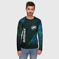 Лонгслив мужской Lifan sport glitch blue, цвет: 3D-принт — фото 2