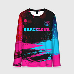 Мужской лонгслив Barcelona - neon gradient посередине