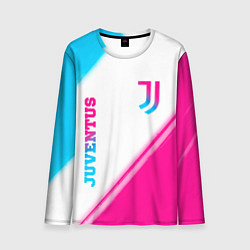 Мужской лонгслив Juventus neon gradient style вертикально