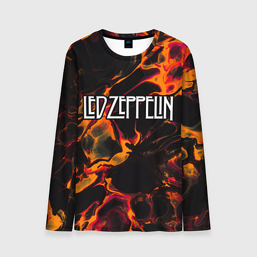 Мужской лонгслив Led Zeppelin red lava / 3D-принт – фото 1