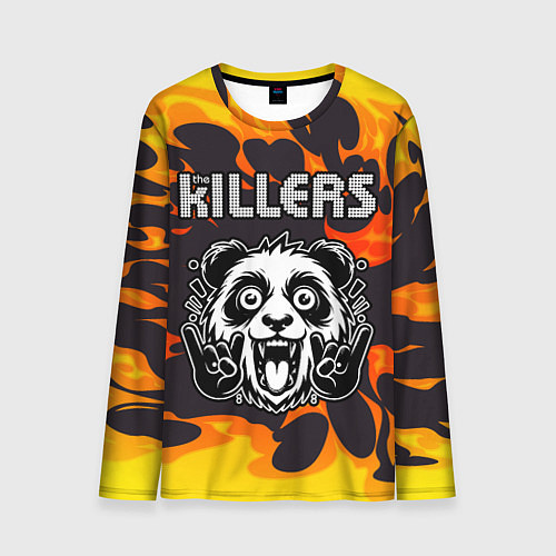 Мужской лонгслив The Killers рок панда и огонь / 3D-принт – фото 1