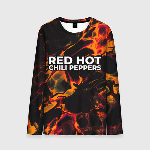 Мужской лонгслив Red Hot Chili Peppers red lava / 3D-принт – фото 1