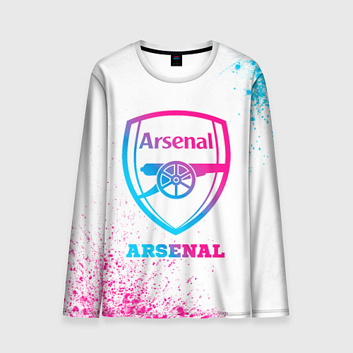 Мужской лонгслив Arsenal neon gradient style / 3D-принт – фото 1