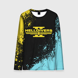 Мужской лонгслив Helldivers 2 logo yellow and blue splash