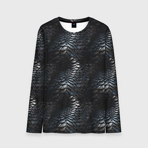 Мужской лонгслив Блестящая металлическая броня / 3D-принт – фото 1