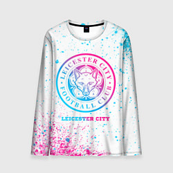 Мужской лонгслив Leicester City neon gradient style