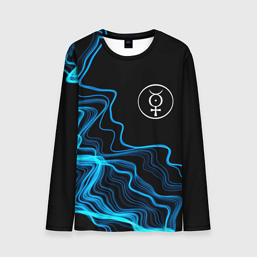 Мужской лонгслив Marilyn Manson sound wave / 3D-принт – фото 1