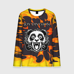 Мужской лонгслив Joy Division рок панда и огонь