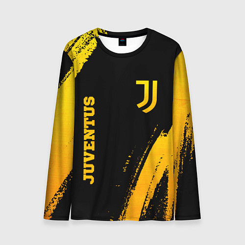 Мужской лонгслив Juventus - gold gradient вертикально / 3D-принт – фото 1