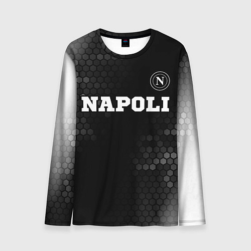 Мужской лонгслив Napoli sport на темном фоне посередине / 3D-принт – фото 1