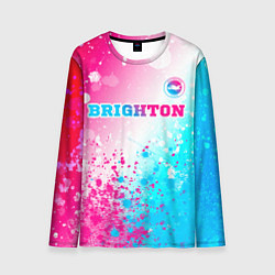 Мужской лонгслив Brighton neon gradient style посередине