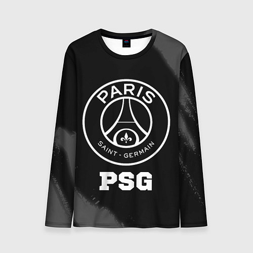 Мужской лонгслив PSG sport на темном фоне / 3D-принт – фото 1