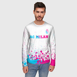 Лонгслив мужской AC Milan neon gradient style посередине, цвет: 3D-принт — фото 2