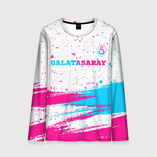 Мужской лонгслив Galatasaray neon gradient style посередине / 3D-принт – фото 1