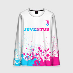 Лонгслив мужской Juventus neon gradient style посередине, цвет: 3D-принт