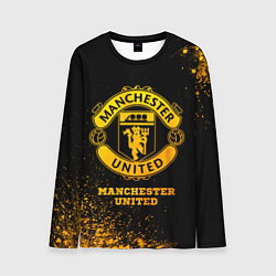 Мужской лонгслив Manchester United - gold gradient