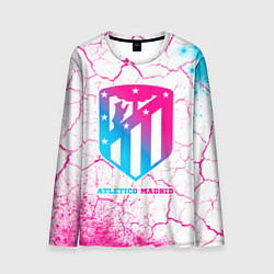 Мужской лонгслив Atletico Madrid neon gradient style