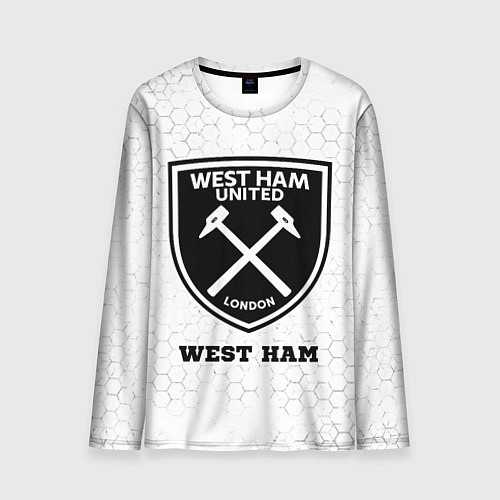 Мужской лонгслив West Ham sport на светлом фоне / 3D-принт – фото 1