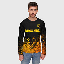 Лонгслив мужской Arsenal - gold gradient посередине, цвет: 3D-принт — фото 2