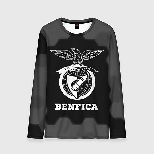 Мужской лонгслив Benfica sport на темном фоне / 3D-принт – фото 1