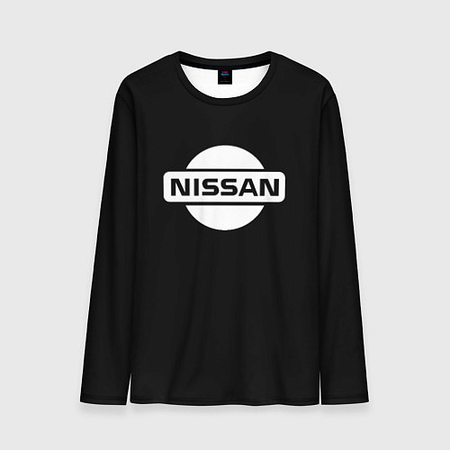 Мужской лонгслив Nissan logo white / 3D-принт – фото 1