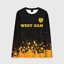 Мужской лонгслив West Ham - gold gradient посередине