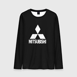 Мужской лонгслив Mitsubishi logo white