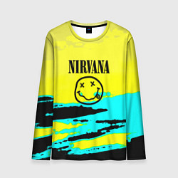 Лонгслив мужской Nirvana краски кислотные, цвет: 3D-принт