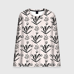 Лонгслив мужской Веточка цветочная, цвет: 3D-принт