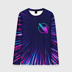 Мужской лонгслив Chainsaw Man neon blast lines