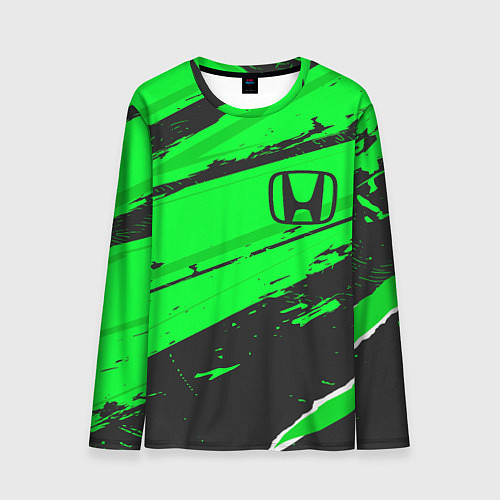 Мужской лонгслив Honda sport green / 3D-принт – фото 1
