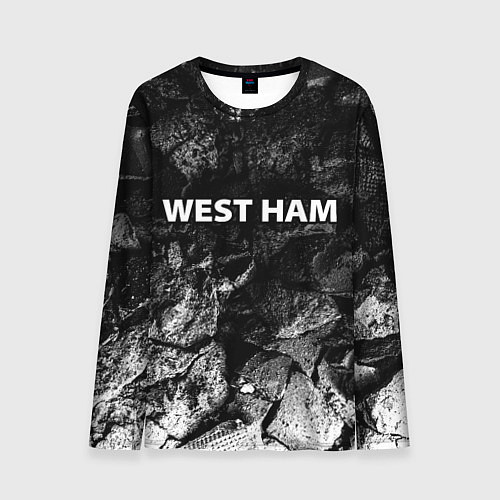 Мужской лонгслив West Ham black graphite / 3D-принт – фото 1