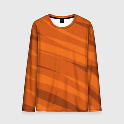 Лонгслив мужской Тёмный оранжевый полосами, цвет: 3D-принт