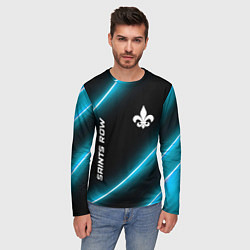 Лонгслив мужской Saints Row неоновые лампы, цвет: 3D-принт — фото 2