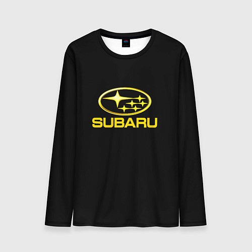 Мужской лонгслив Subaru logo yellow / 3D-принт – фото 1