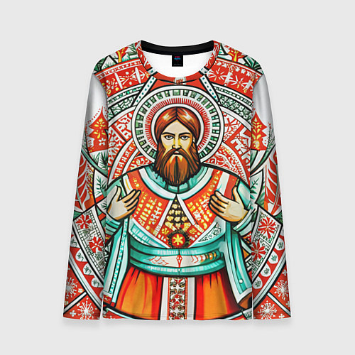 Мужской лонгслив Русский богатырь в славянском стиле / 3D-принт – фото 1