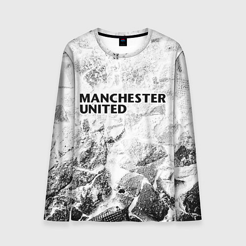 Мужской лонгслив Manchester United white graphite / 3D-принт – фото 1