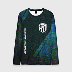 Мужской лонгслив Atletico Madrid glitch blue