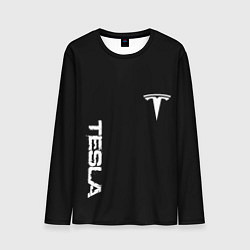 Мужской лонгслив Tesla logo white