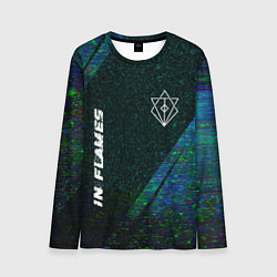 Мужской лонгслив In Flames glitch blue