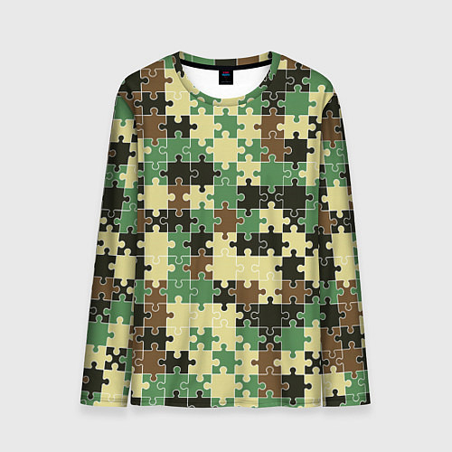Мужской лонгслив Красочный камуфляжный пазл / 3D-принт – фото 1