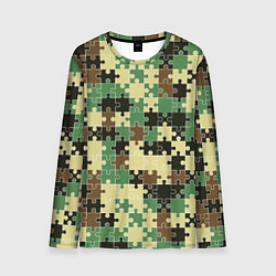 Мужской лонгслив Красочный камуфляжный пазл