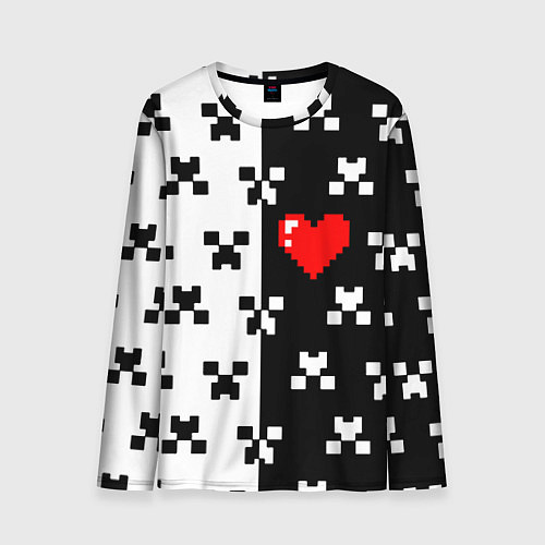 Мужской лонгслив Minecraft pattern love / 3D-принт – фото 1