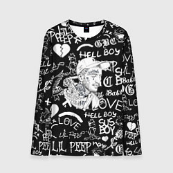 Мужской лонгслив Lil Peep pattern автографы лого