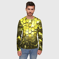 Лонгслив мужской Золотые соты, цвет: 3D-принт — фото 2