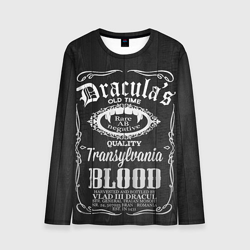Мужской лонгслив Дракула - качественная кровь / 3D-принт – фото 1