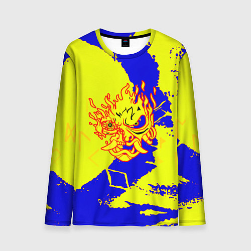 Мужской лонгслив Samurai logo yellow fire / 3D-принт – фото 1