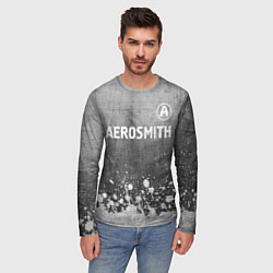 Лонгслив мужской Aerosmith - grey gradient посередине, цвет: 3D-принт — фото 2